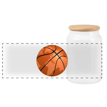 World Basketball - Panoramic Cookie Jar with Wooden Lid - white - Front