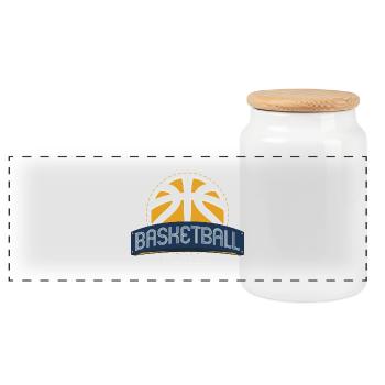 Basketball Sport Gift Team Team Game - Panoramic Cookie Jar with Wooden Lid - white - Front