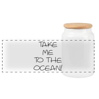 Take me to the ocean - Panoramic Cookie Jar with Wooden Lid - white - Front