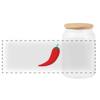pepperoni - Panoramic Cookie Jar with Wooden Lid - white - Front