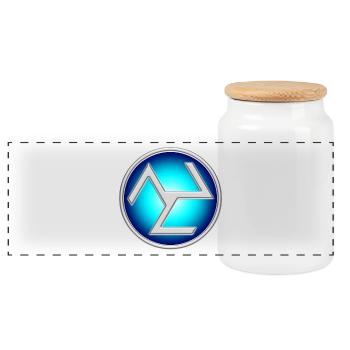 Antahkarana Symbol Yoga Reiki Meditation Zen Om 3D - Panoramic Cookie Jar with Wooden Lid - white - Front