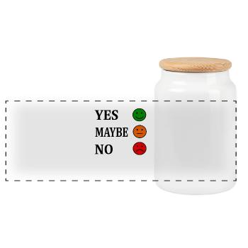 Aide à la décision - Boîte à biscuits avec couvercle en bois - blanc - Devant