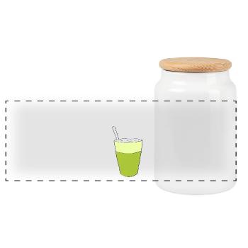 Matcha vegan cadeau anniversaire Matchalatte - Boîte à biscuits avec couvercle en bois - blanc - Devant