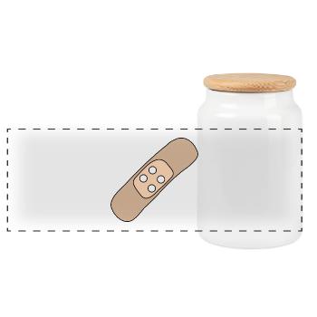Pflaster, Wunde, Verletzung, Heilung, Geschenkidee - Panorama Keksdose mit Holzdeckel - Weiß - Vorne