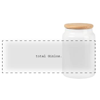 total Ginlos Spruch Geschenk - Panorama Keksdose mit Holzdeckel - Weiß - Vorne