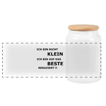 I am reduced to the best !! - Panoramic Cookie Jar with Wooden Lid - white - Front