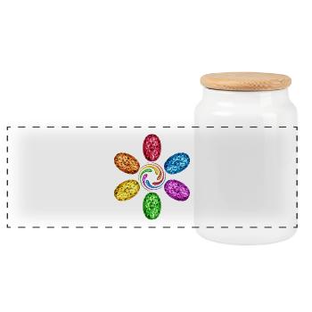 Infinity Infinity Chakra Stones Spiral Magic - Panoramic Cookie Jar with Wooden Lid - white - Front