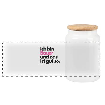 I am farmer farmer farm gift idea - Panoramic Cookie Jar with Wooden Lid - white - Front