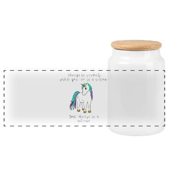 always be yourself. - Panorama Keksdose mit Holzdeckel - Weiß - Vorne