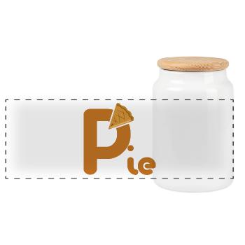 Cake design for all those who love sweets - Panoramic Cookie Jar with Wooden Lid - white - Front
