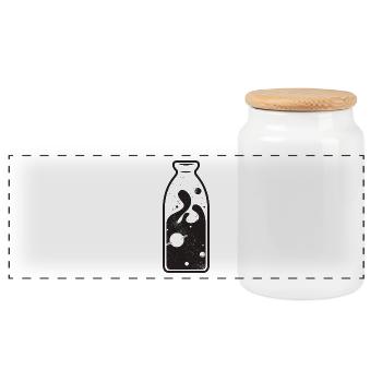 Bouteille cadeau de la Voie Lactée Space Planet All - Boîte à biscuits avec couvercle en bois - blanc - Devant