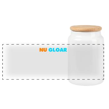 NU GLOAR Saxony funny gift home - Panoramic Cookie Jar with Wooden Lid - white - Front