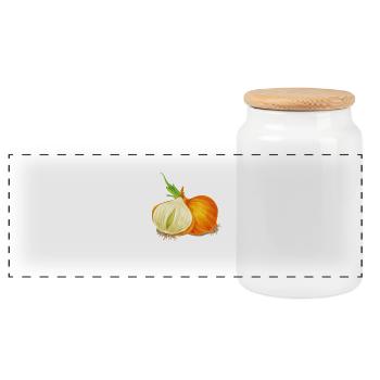 The onion - Panoramic Cookie Jar with Wooden Lid - white - Front