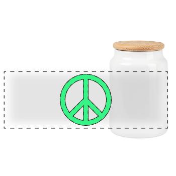 signe de la paix - Boîte à biscuits avec couvercle en bois - blanc - Devant
