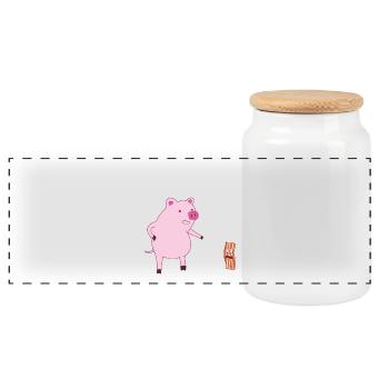 Bacon i am your father - Speck - Vater - Panorama Keksdose mit Holzdeckel - Weiß - Vorne