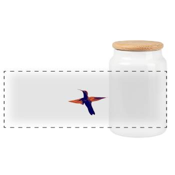 Hummingbird exotique art oiseau nature voler cool - Boîte à biscuits avec couvercle en bois - blanc - Devant