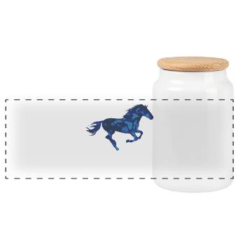 Cheval de cheval - Boîte à biscuits avec couvercle en bois - blanc - Devant