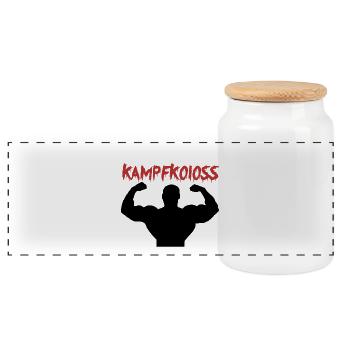 Combattre Colossus Formation Motivaton Cadeau - Boîte à biscuits avec couvercle en bois - blanc - Devant