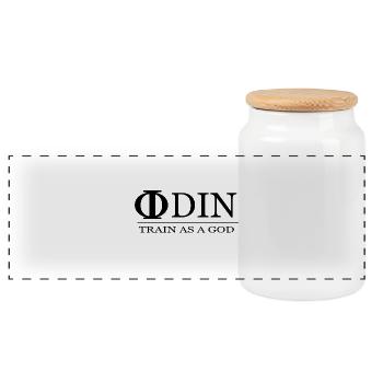 Odin s'entraîne comme un Dieu - un cadeau de motivation pour la formation - Boîte à biscuits avec couvercle en bois - blanc - Devant