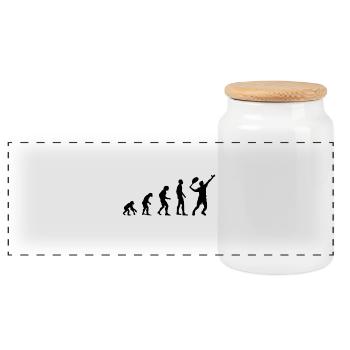 Evolution Tennis - Boîte à biscuits avec couvercle en bois - blanc - Devant