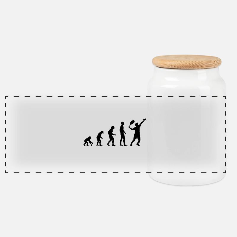 Evolution Tennis - Panorama Keksdose mit Holzdeckel - Weiß