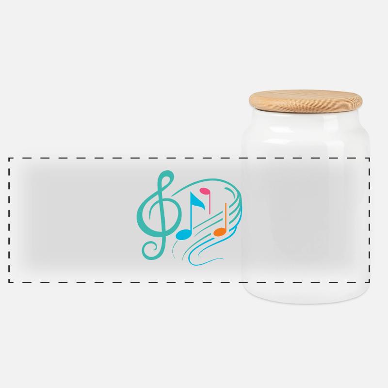 Music - Panorama Keksdose mit Holzdeckel - Weiß