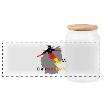 Football en Allemagne - Boîte à biscuits avec couvercle en bois - blanc - Devant