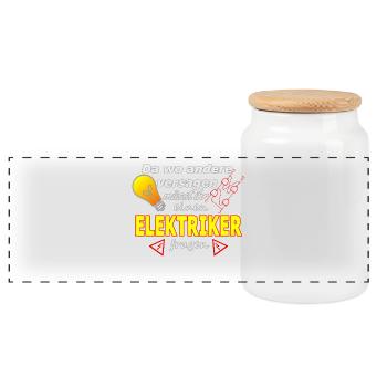 ELECTRICIEN - Boîte à biscuits avec couvercle en bois - blanc - Devant