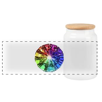 Colorful stone - Panoramic Cookie Jar with Wooden Lid - white - Front