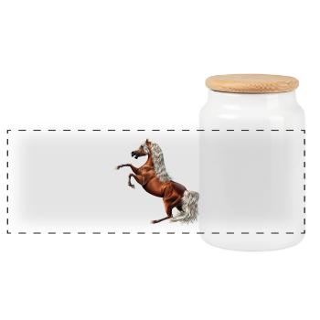 Classic - Panoramic Cookie Jar with Wooden Lid - white - Front