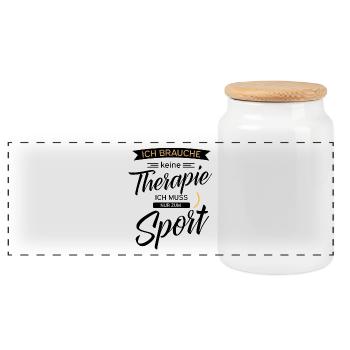 Sports - Panoramic Cookie Jar with Wooden Lid - white - Front