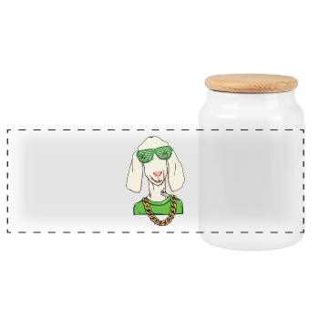 Hiphop de chèvre - chèvre - HipHop - Boîte à biscuits avec couvercle en bois - blanc - Devant