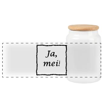Ja, mei! - Panorama Keksdose mit Holzdeckel - Weiß - Vorne