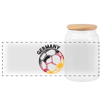 German football - Panoramic Cookie Jar with Wooden Lid - white - Front