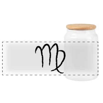 Zodiac Virgo - Virgo - Panoramic Cookie Jar with Wooden Lid - white - Front