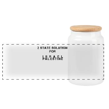 Israel Palestine Two States - Panoramic Cookie Jar with Wooden Lid - white - Front