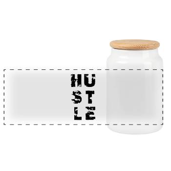 Cadeau de Hustler travailleur ouvrier Vintage HUSTLE - Boîte à biscuits avec couvercle en bois - blanc - Devant