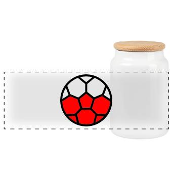 Soccer World Cup Flag Poland World Cup - Panoramic Cookie Jar with Wooden Lid - white - Front