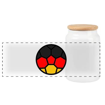 Soccer World Cup Flag Germany World Cup - Panoramic Cookie Jar with Wooden Lid - white - Front
