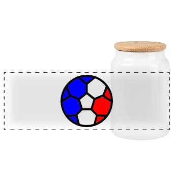 Football World Cup Flag Frankeich World Cup - Panoramic Cookie Jar with Wooden Lid - white - Front
