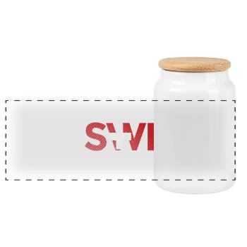 Switzerland World Cup Gift Football Goal - Panoramic Cookie Jar with Wooden Lid - white - Front