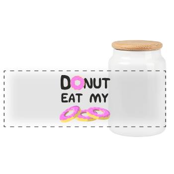 Do not eat my Donuts! - Panorama Keksdose mit Holzdeckel - Weiß - Vorne