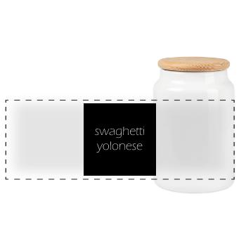 Swaghetti Yolonese! Black check gift idea - Panoramic Cookie Jar with Wooden Lid - white - Front