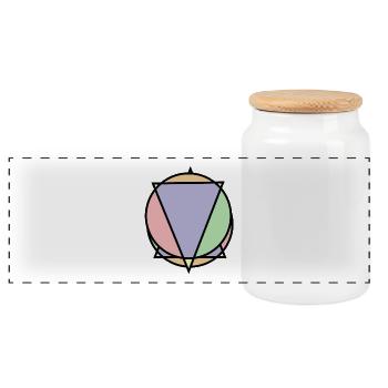 Triangle rencontre cercle - Boîte à biscuits avec couvercle en bois - blanc - Devant