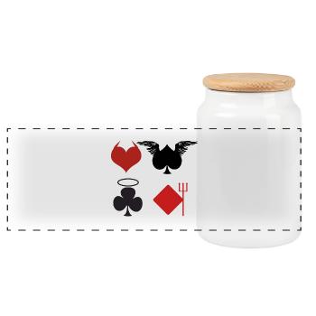 Poker Cashgame Gambling Gift Men's Thing - Panoramic Cookie Jar with Wooden Lid - white - Front