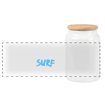Eat Sleep Surf Repeat - Panoramic Cookie Jar with Wooden Lid - white - Front