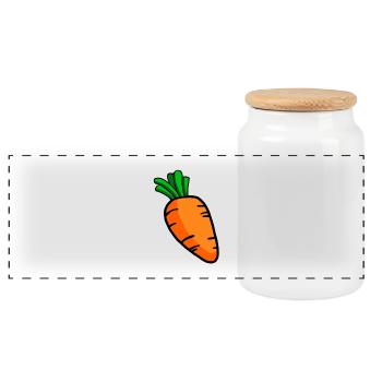 carotte - Boîte à biscuits avec couvercle en bois - blanc - Devant