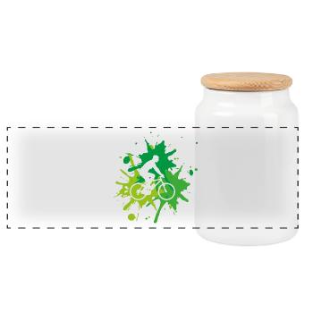 Bicycle Vegan Organic - Panoramic Cookie Jar with Wooden Lid - white - Front