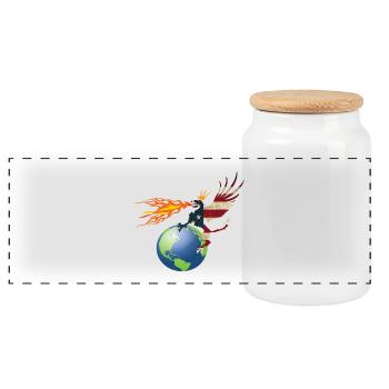 America and the World Politics - Panoramic Cookie Jar with Wooden Lid - white - Front