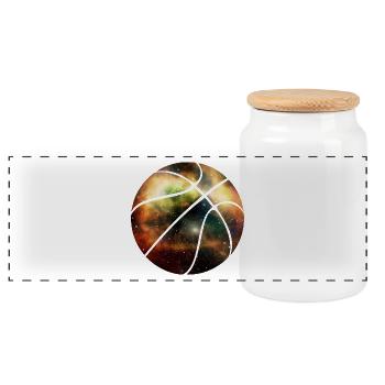 Espace de basket - Boîte à biscuits avec couvercle en bois - blanc - Devant